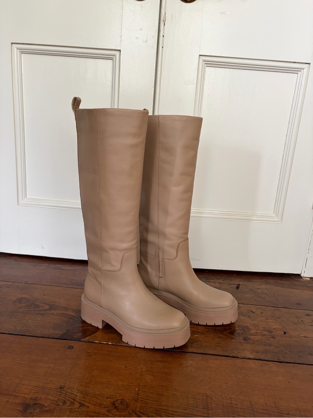 Sam Edelman Tall Platform Knee-High Boots in Taupe - Picture 2 of 8